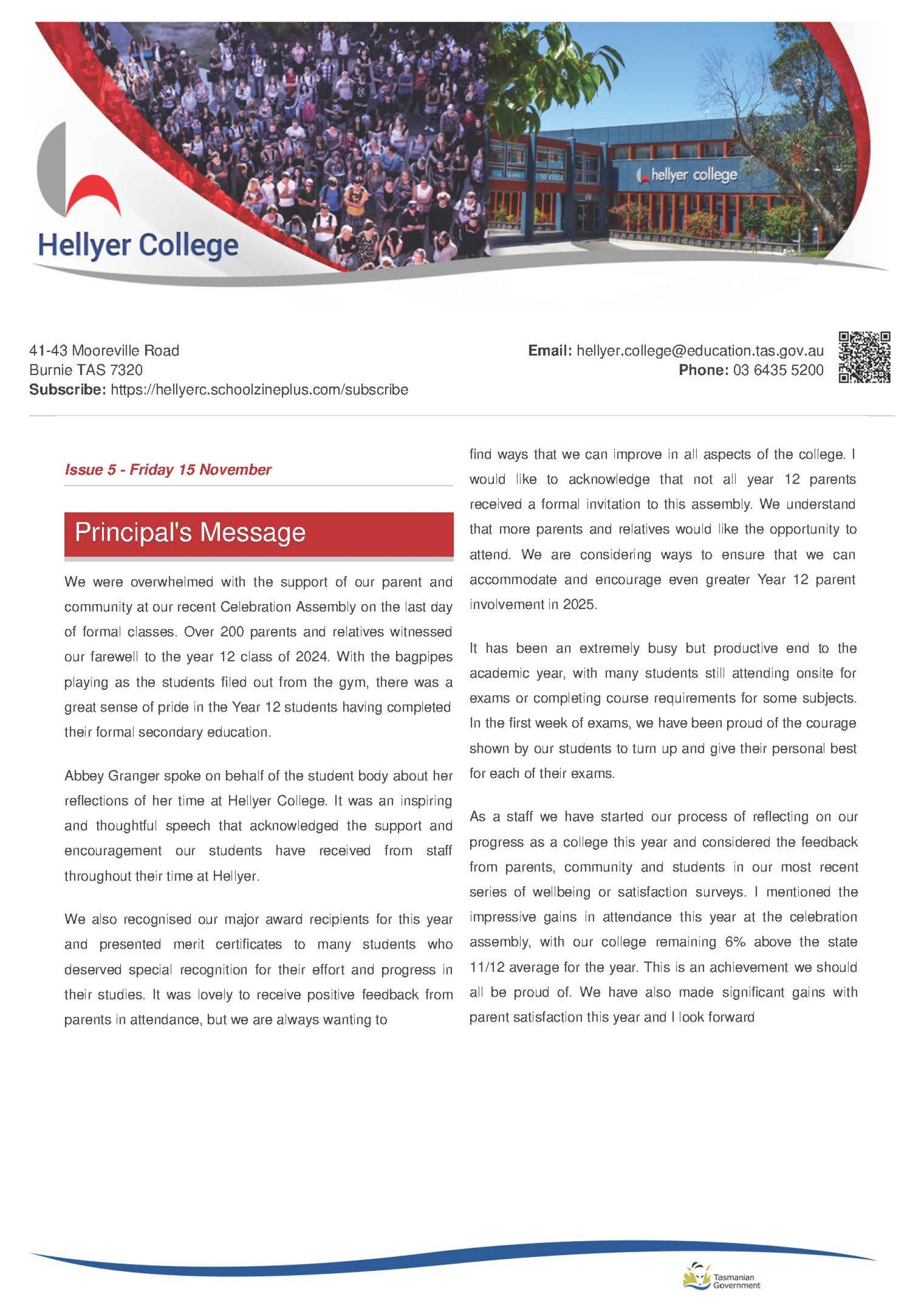Newsletters - Hellyer College